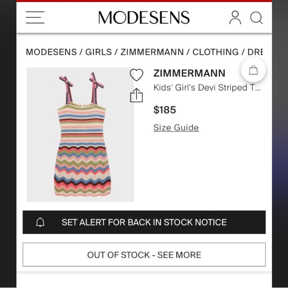 Zimmermann Kids Girl's Devi Striped Dress